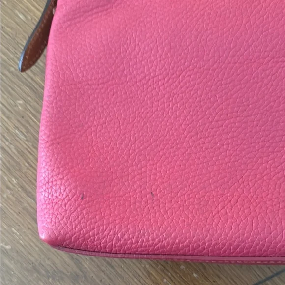 Dooney & Bourke Fuchsia Pink & Brown Leather Convertible Shoulder Crossbody Bag - Picture 5 of 16